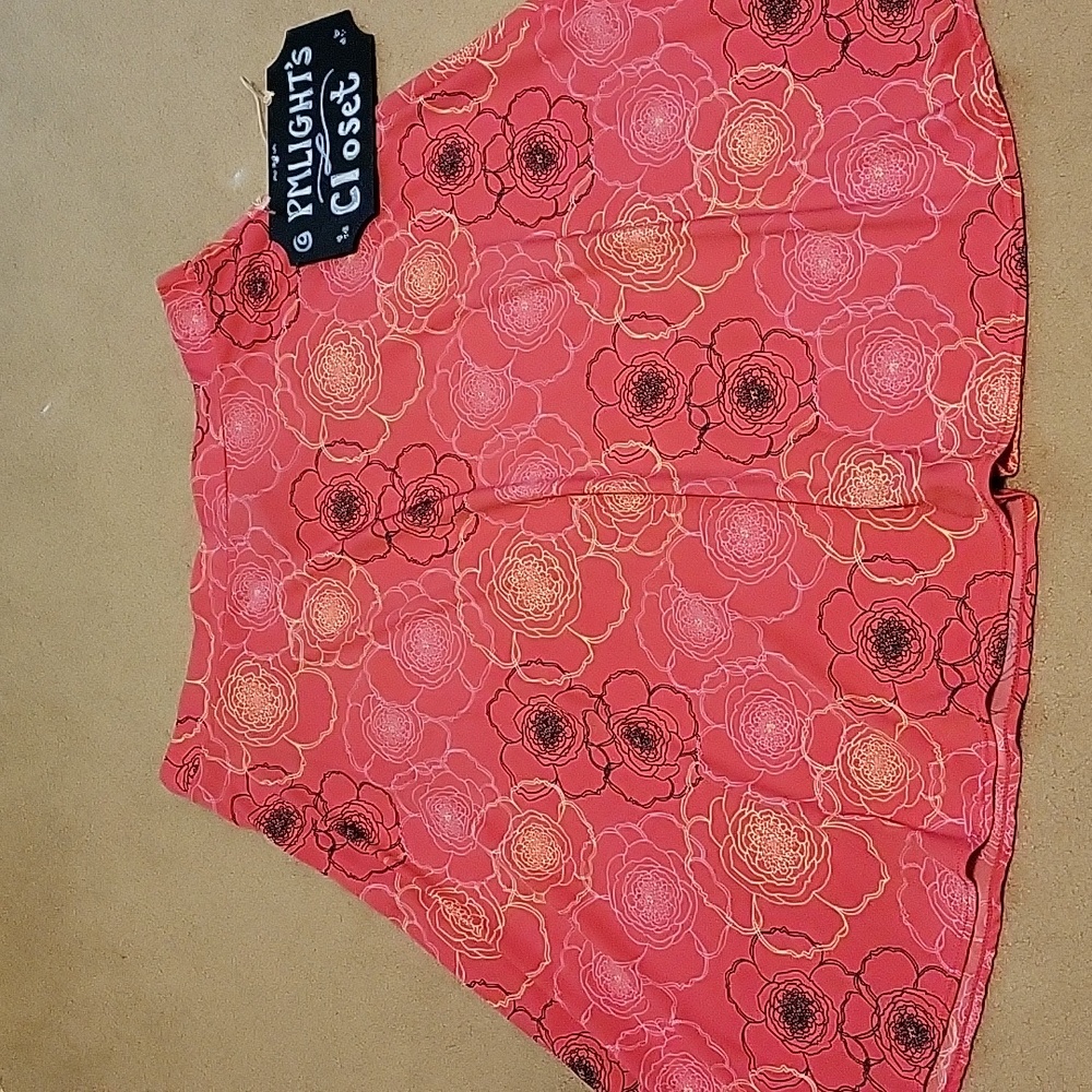 George Skirt Large Stretch Floral Pink Yellow White Black